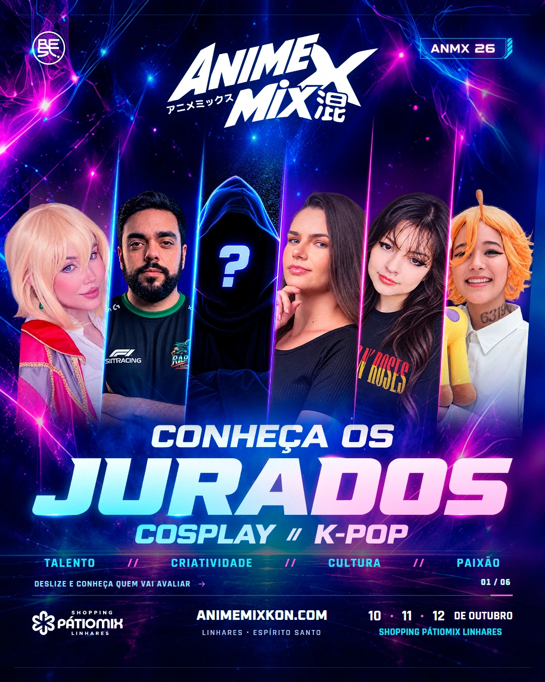 Conheça os jurados de cosplay e K-pop do AnimeMix 2026