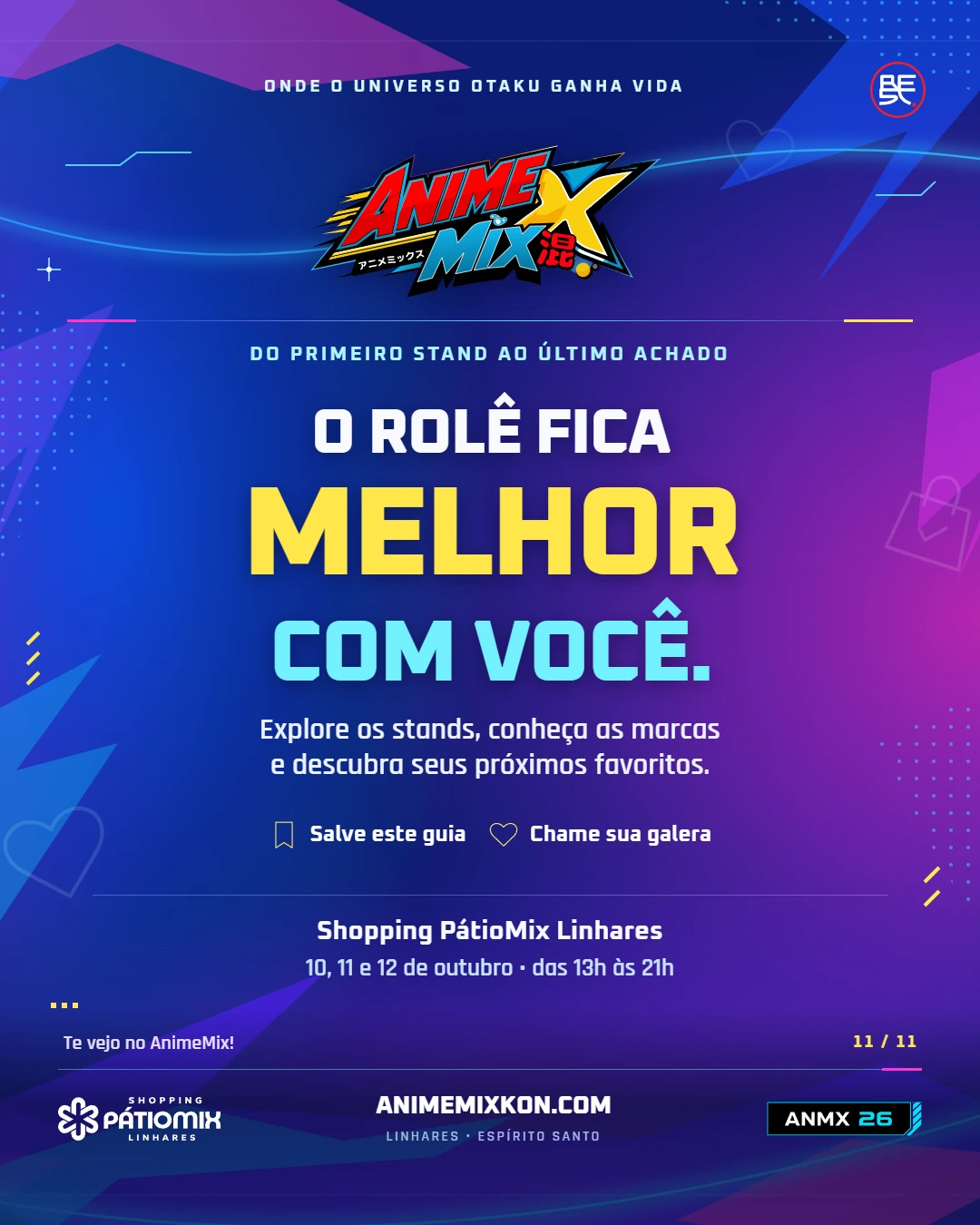 Te vejo no AnimeMix: encontre as 26 marcas no evento